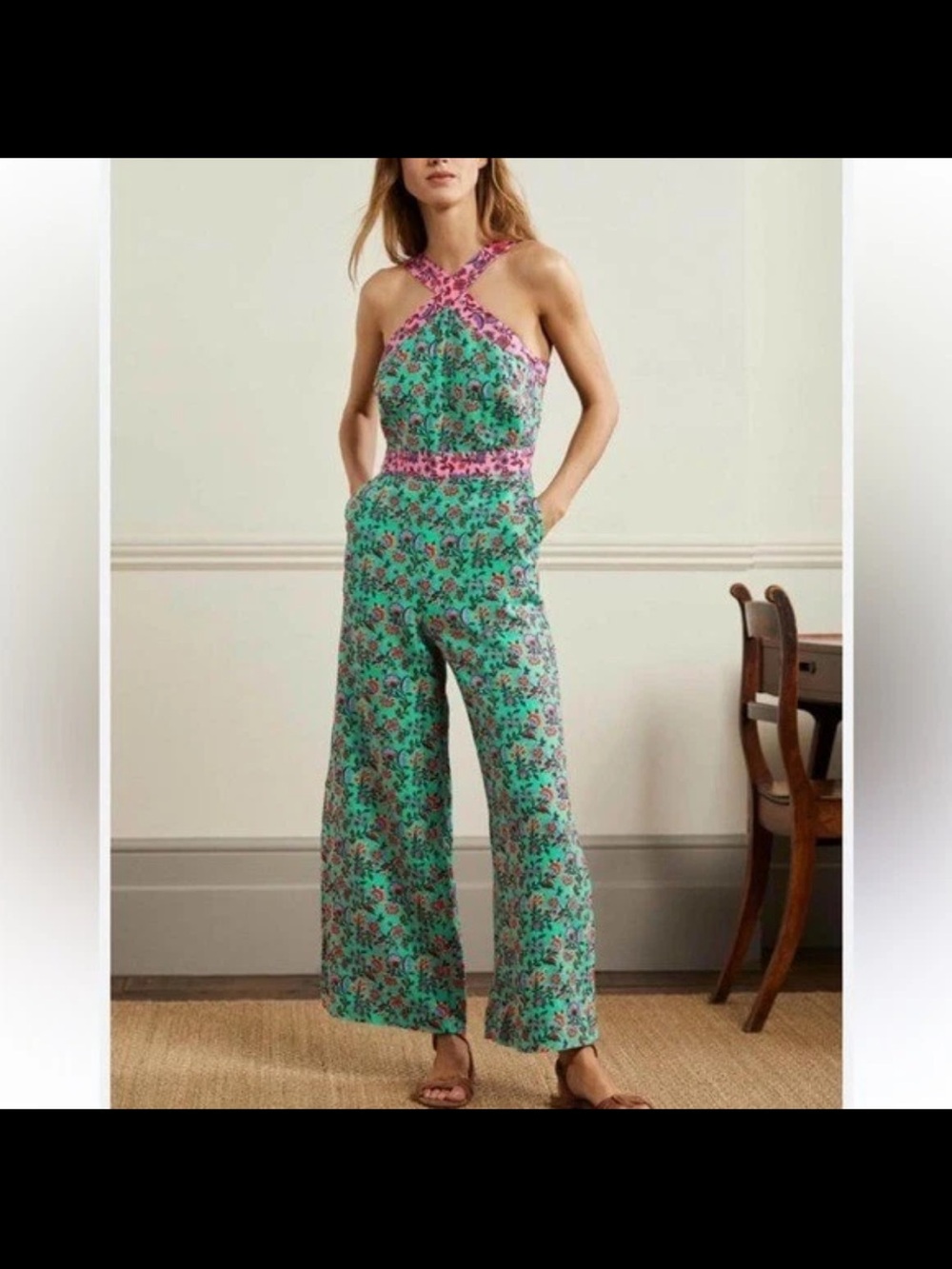 Boden Halter Wide-Leg Jumpsuit